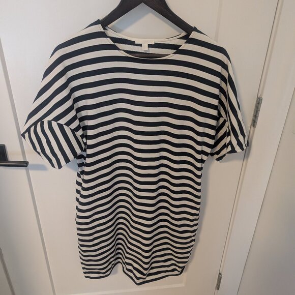 COS Stripe Boxy Tunic Dress Dolman Sleeve Pockets S - Picture 2 of 6